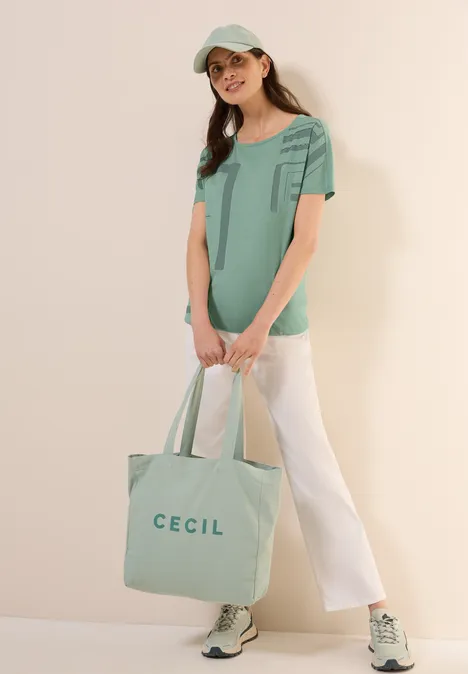 T-Shirt mit Grafik Print matcha green