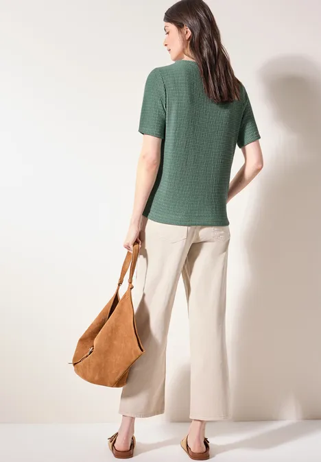 T-Shirt mit Struktur matcha green