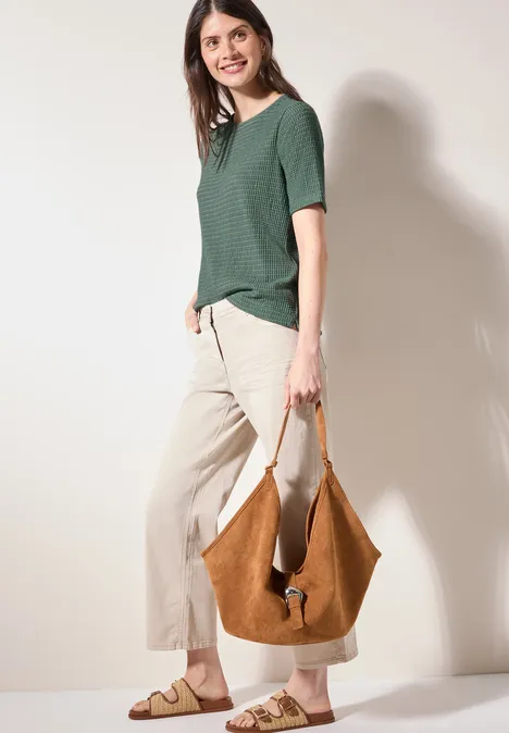 T-Shirt mit Struktur matcha green