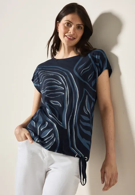 Gemustertes T-Shirt universal blue