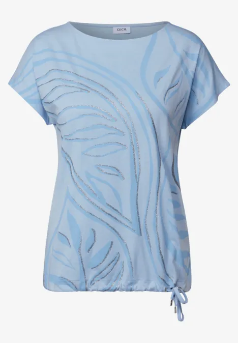 Gemustertes T-Shirt pastel blue
