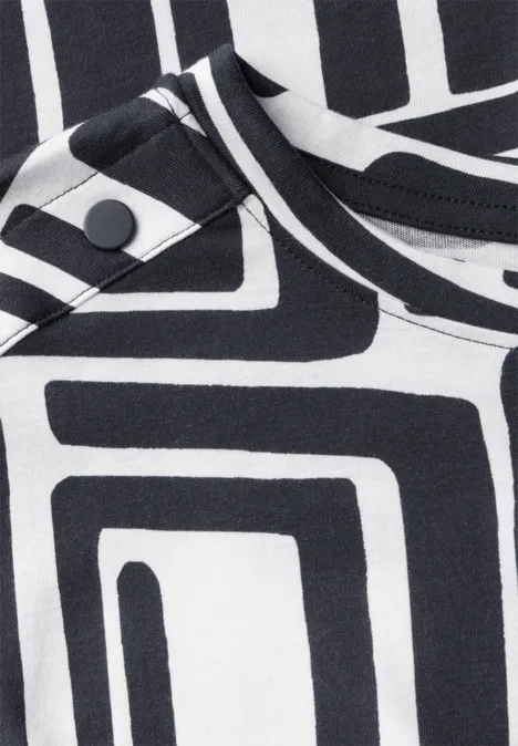 Print-Shirt mit Knopfdetail universal blue