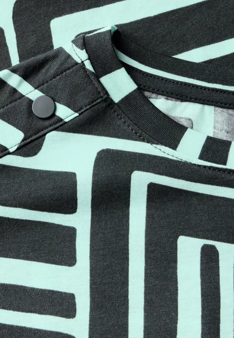 Print-Shirt mit Knopfdetail slate khaki