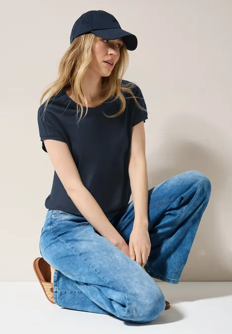 Shirt in Unifarbe universal blue