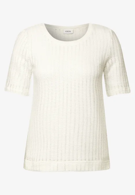Ajour T-Shirt vanilla white