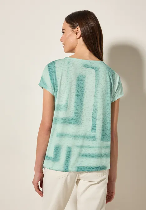 Shirt in Ausbrenner-Optik matcha green