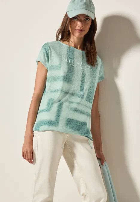 Shirt in Ausbrenner-Optik matcha green