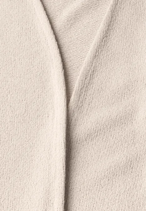 Offene Strukturjacke light beige