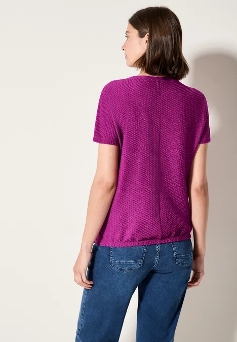 T-Shirt mit Struktur anemone pink