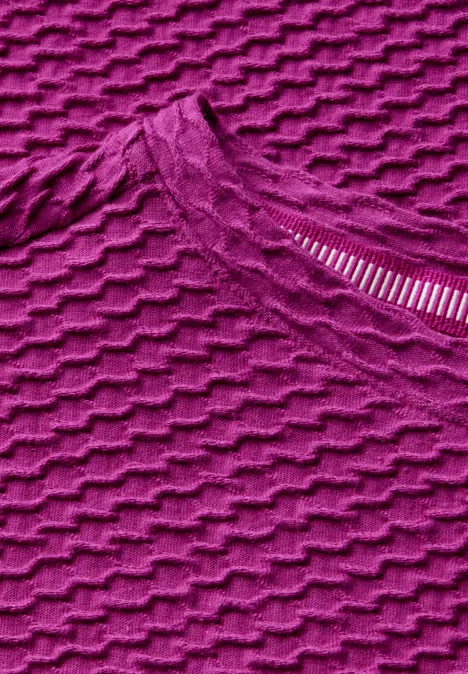 T-Shirt mit Struktur anemone pink