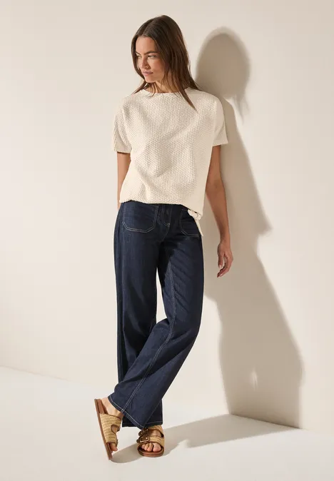 T-shirt structuré light beige