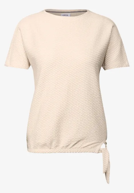T-Shirt mit Struktur light beige