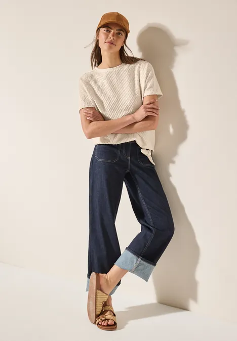 T-shirt structuré light beige