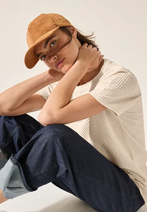 T-shirt structuré light beige