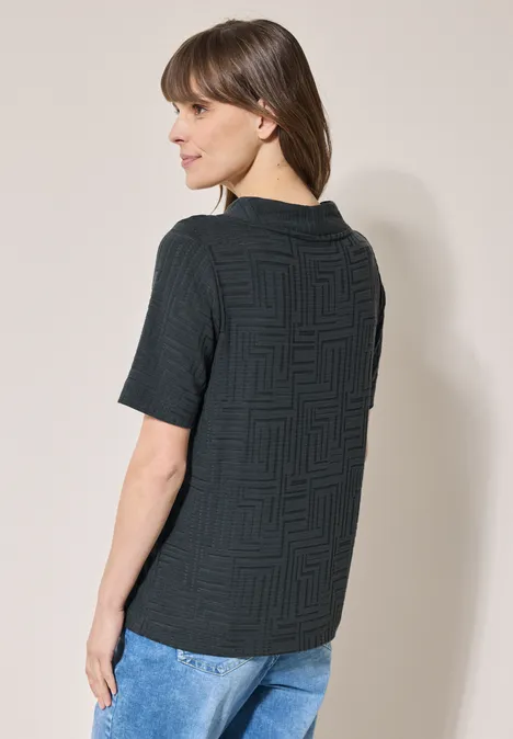 Jaquard T-Shirt slate khaki