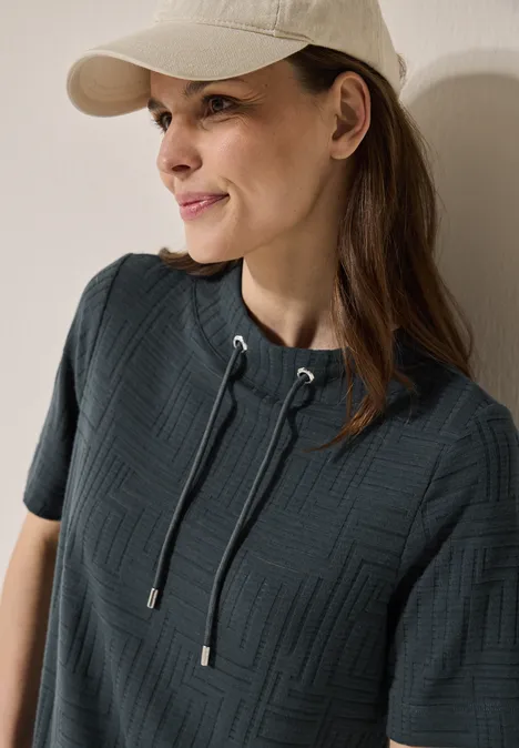 Jaquard T-Shirt slate khaki
