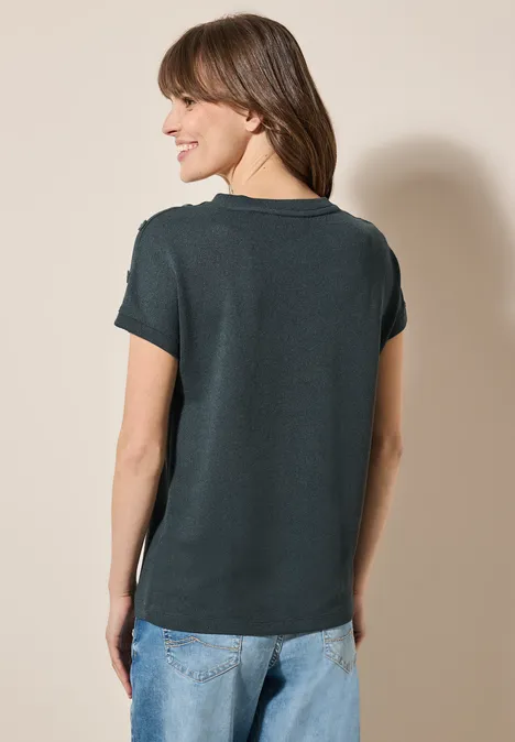 Strukturshirt mit Knöpfen slate khaki