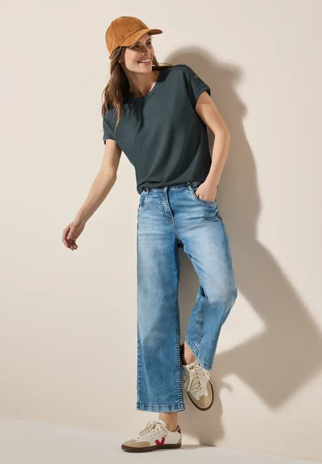 Strukturshirt mit Knöpfen slate khaki