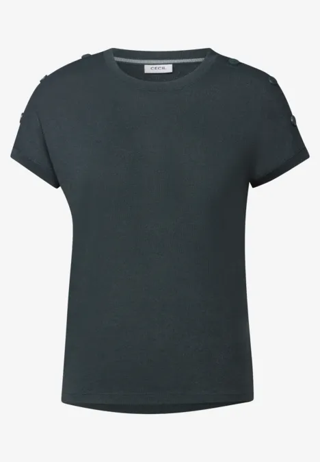 Strukturshirt mit Knöpfen slate khaki