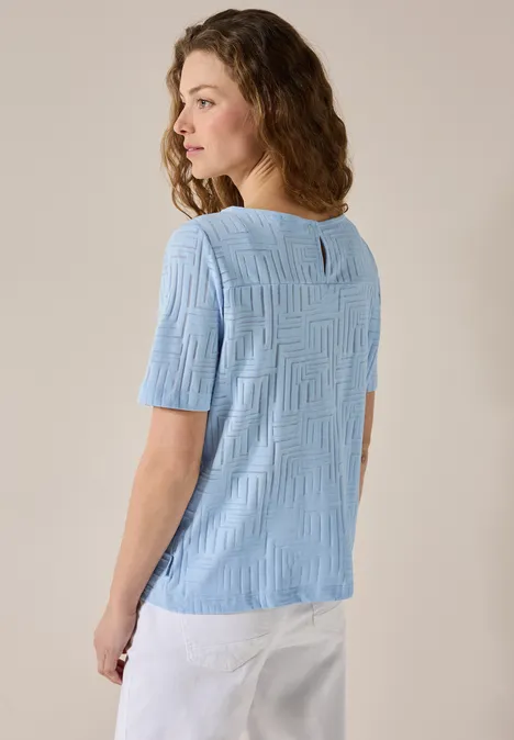 T-Shirt in Ausbrenner-Optik pastel blue