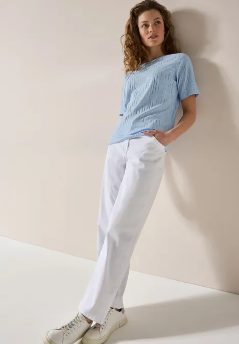 T-Shirt in Ausbrenner-Optik pastel blue