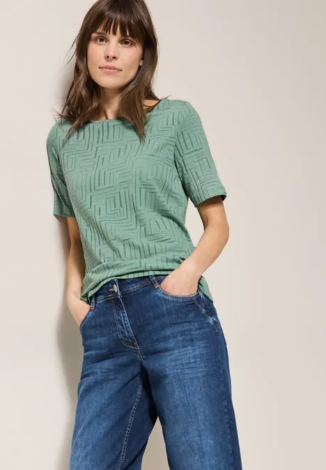 T-Shirt in Ausbrenner-Optik matcha green