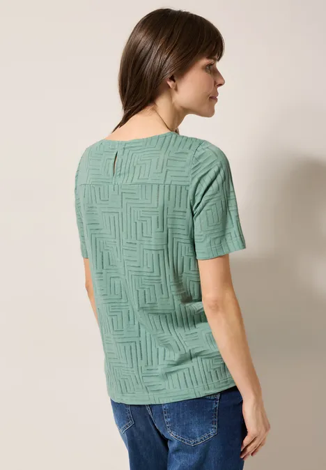 T-Shirt in Ausbrenner-Optik matcha green