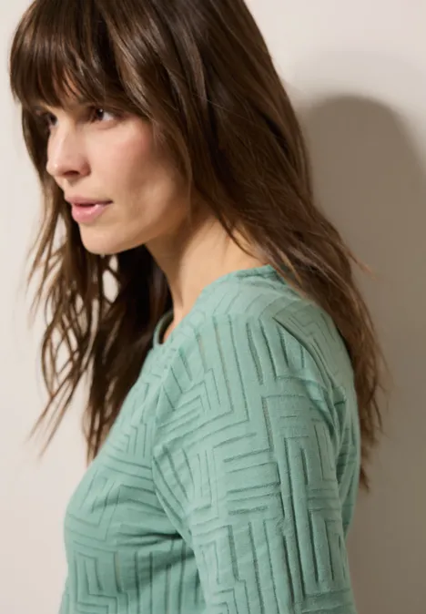 T-Shirt in Ausbrenner-Optik matcha green