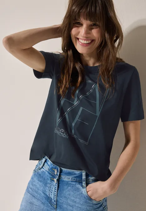 Shirt mit Artwork universal blue
