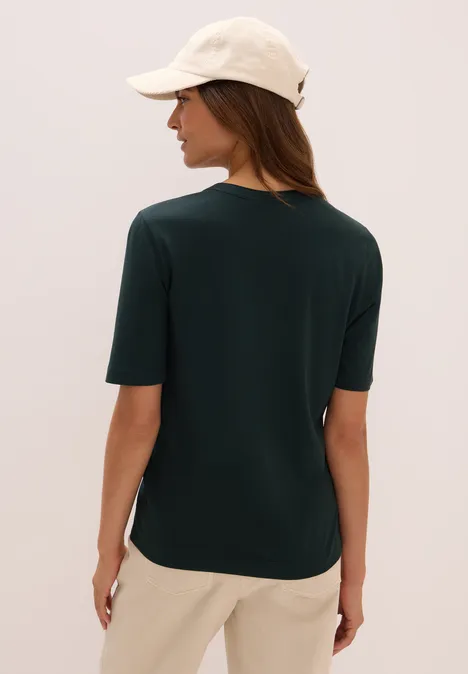 T-Shirt im Tunika-Look ink green