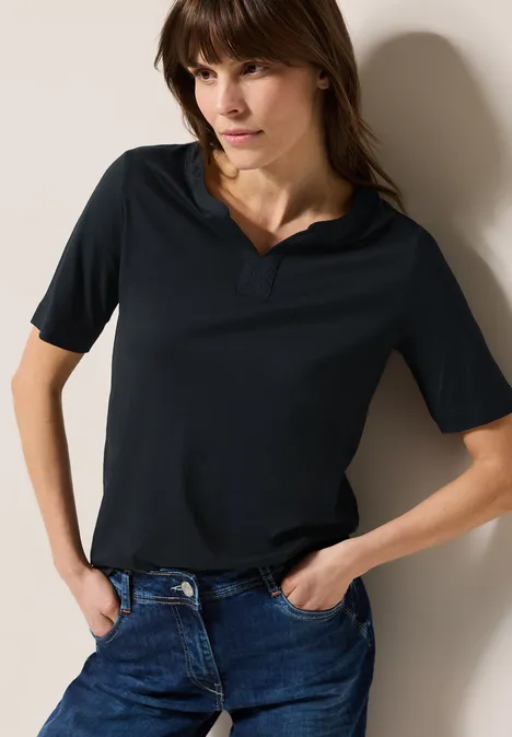 Shirt im Tunika-Look Black