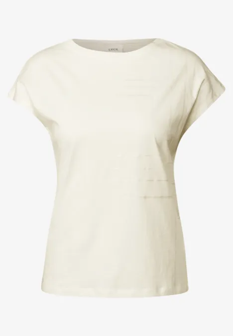T-Shirt mit Folien-Print vanilla white