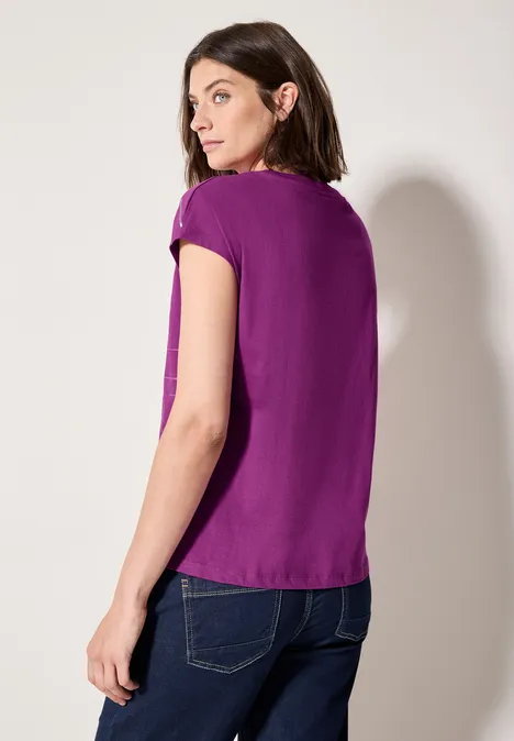 T-Shirt mit Folien-Print anemone pink