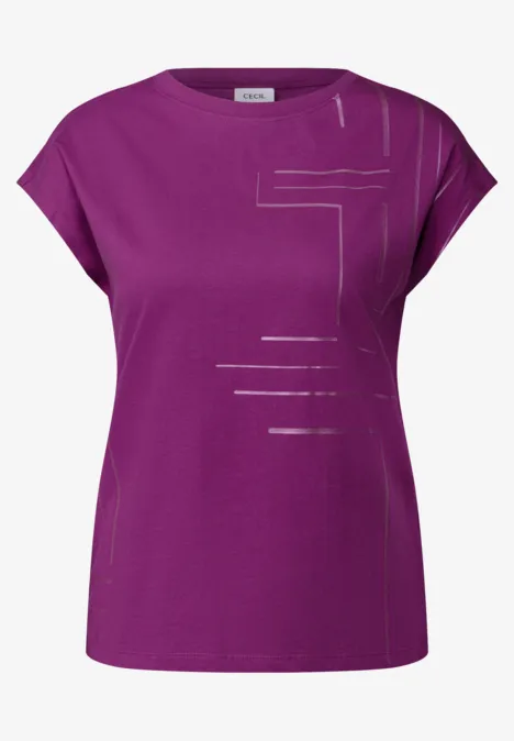 T-Shirt mit Folien-Print anemone pink