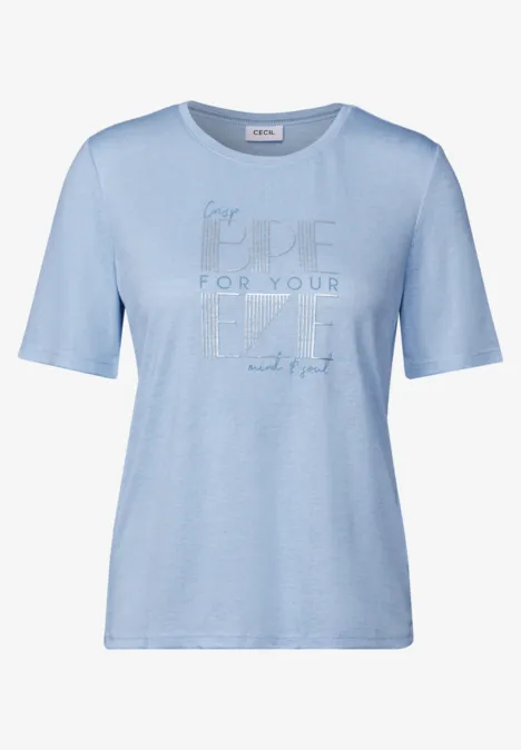 Leinen-Look T-Shirt pastel blue