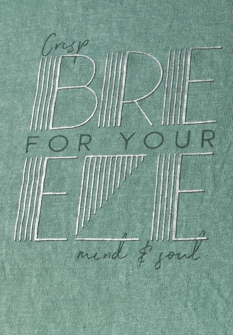 Leinen-Look T-Shirt matcha green