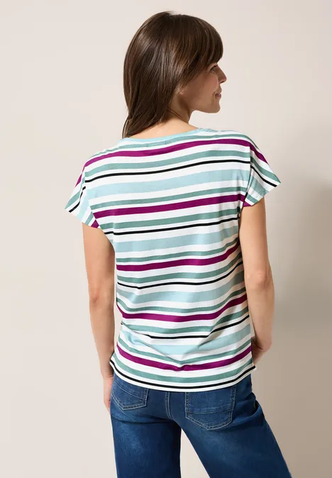 Gestreiftes T-Shirt matcha green