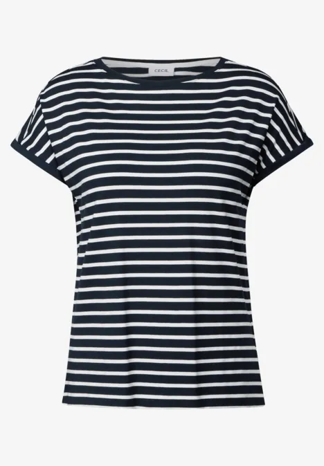 Gestreiftes T-Shirt universal blue