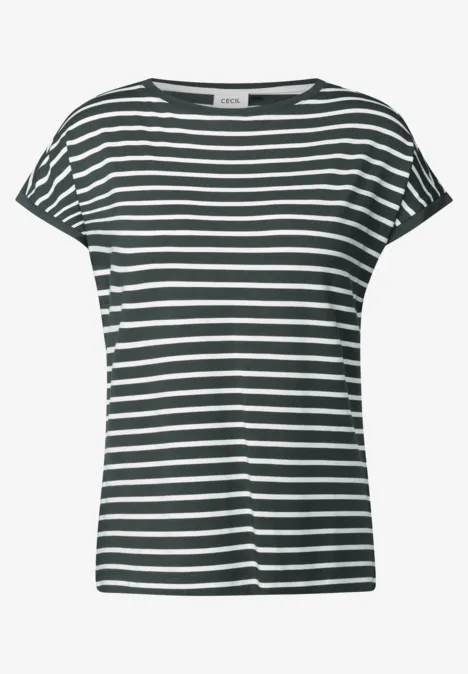 Gestreiftes T-Shirt slate khaki