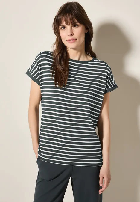 Gestreiftes T-Shirt slate khaki