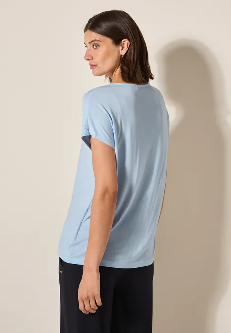 Strukturmix T-Shirt pastel blue