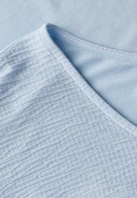 Strukturmix T-Shirt pastel blue