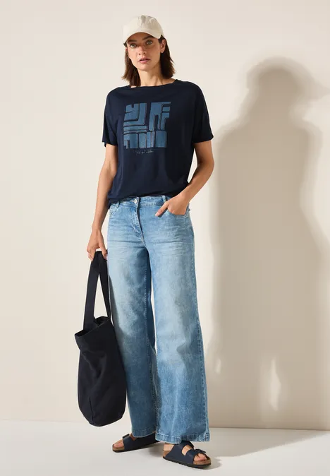Shirt in Leinen-Optik universal blue