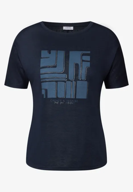 Shirt in Leinen-Optik universal blue