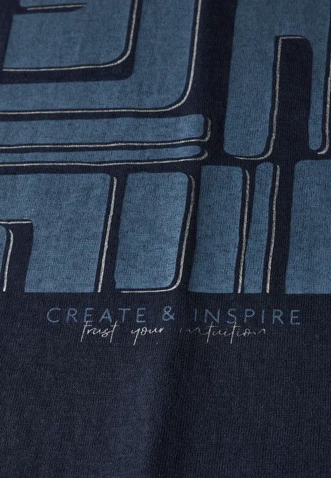 Shirt in Leinen-Optik universal blue
