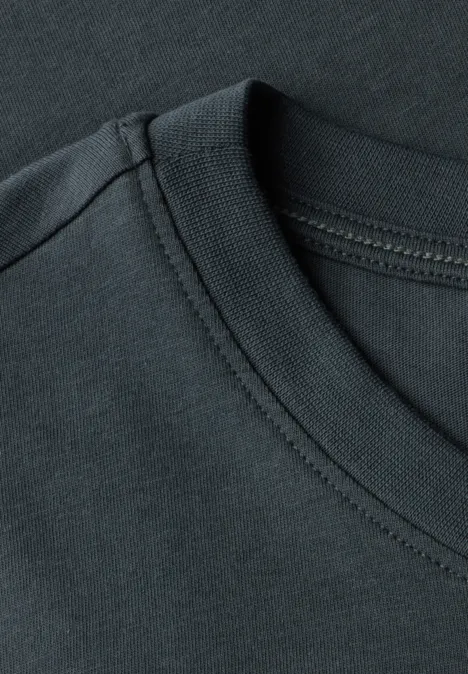 Basic T-Shirt mit Print slate khaki