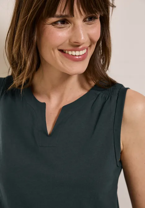 Top in Unifarbe slate khaki