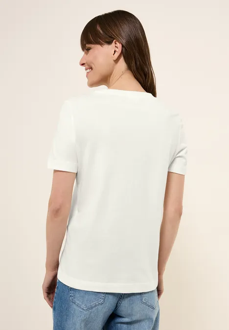 Shirt met print aan de voorkant vanilla white