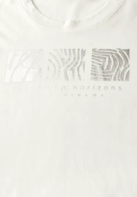 Shirt met print aan de voorkant vanilla white