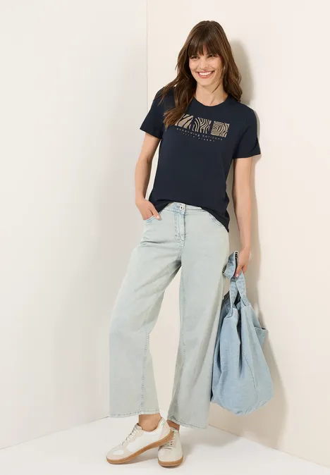 T-Shirt mit Frontprint universal blue
